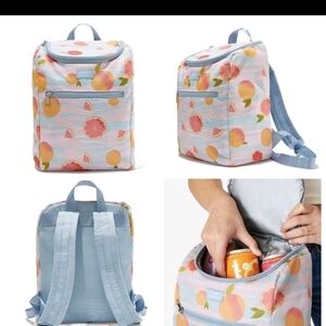 Juneshine Pastel Blue Backpack Cooler with Citrus Print
